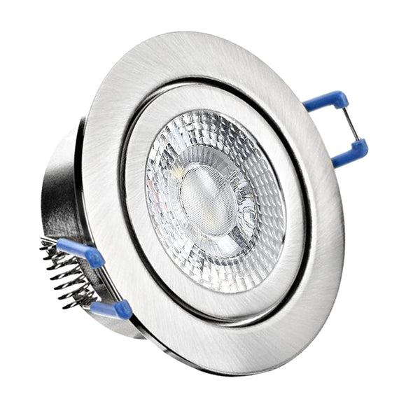 Trendlights24 Bianco Einbaustrahler Set – 10 Stück, LED 7W Dimmbar, GU10, Kaltweiß 6500K, Schwenkbar
