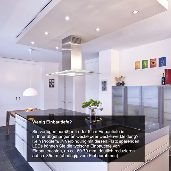 HCFEI 6x LED Modul Flach Dimmbar 230V 5W Für Einbaustrahler MR16