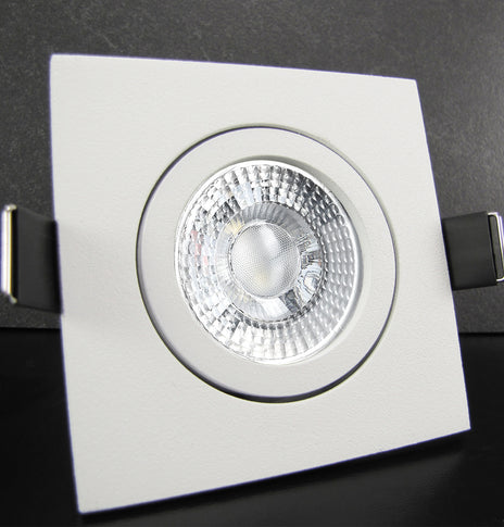 LED Einbaustrahler 230V Bianco extra flach 35 mm 5W Spot - Einbauleuchte Weiß eckig