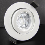 LED Einbaustrahler 230V Bianco extra flach 35 mm 5W dimmbar in 3 Stufen - Weiß rund