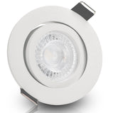 LED Einbaustrahler 230V Bianco mit GU10 7W stufenlos dimmbar - Weiß rund schwenkbar 