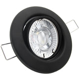 LED Einbaustrahler 230V Decora inkl. GU10 6W Spot - Schwarz matt, rund, schwenkbar 