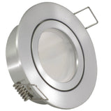 Einbaustrahler für LED Spots GU10 230V und GU5.3 12V- Einbaurahmen Lucido Silber Alu rund