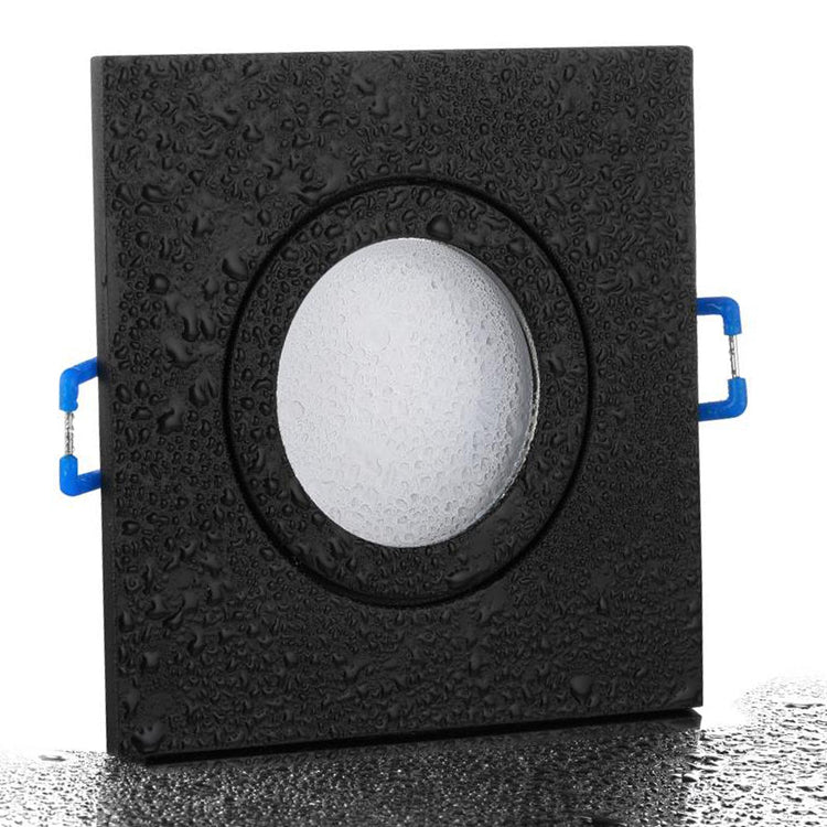 LED Bad Einbaustrahler 230V Mare IP44 für Feuchtraum GU10 9W Spot - Schwarz, eckig
