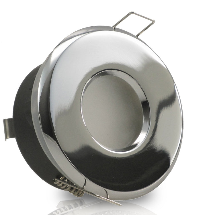 LED Bad Einbaustrahler 230V Merano IP65 für Feuchtraum GU10 9W Spot - Chrom glänzend, rund