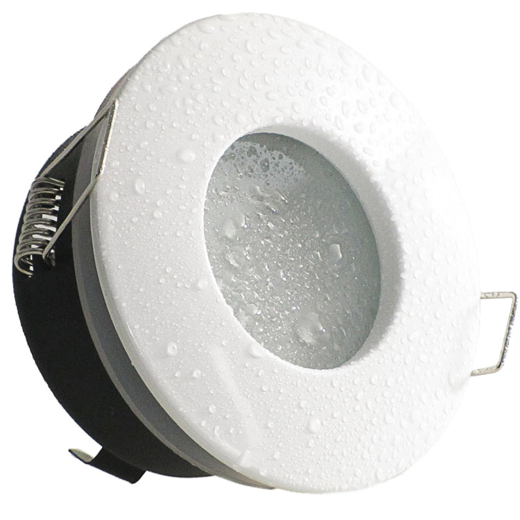 LED Bad Einbaustrahler 230V Nautic IP65 für Feuchtraum GU10 9W Spot - Weiß, rund