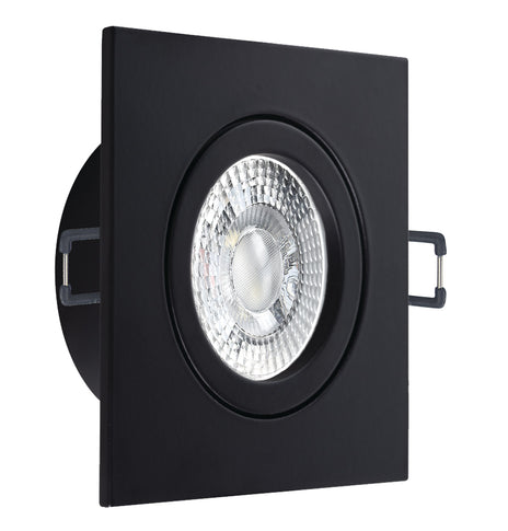 LED Einbaustrahler 230V Nero extra flach 35 mm 5W Spot - Einbauleuchte Schwarz eckig
