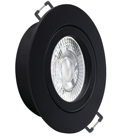 LED Einbaustrahler 230V Nero extra flach 35 mm 5W Spot - Einbauleuchte Schwarz rund