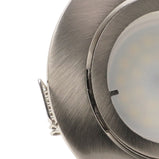 LED Einbaustrahler 230V Premio inkl. GU10 6W Spot - Edelstahl gebürstet, rund, schwenkbar 