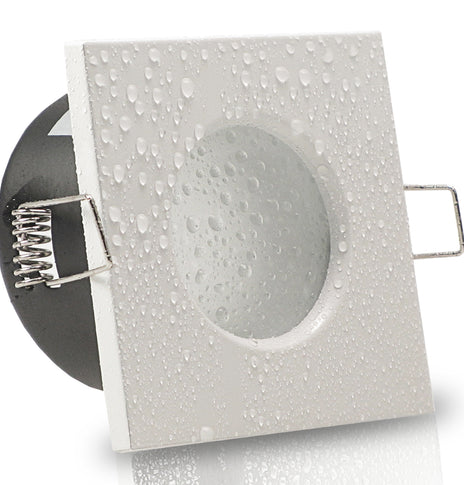 LED Bad Einbaustrahler 230V Aqua Base IP65 GU10 Smart 4,7W RGBW - Weiß eckig