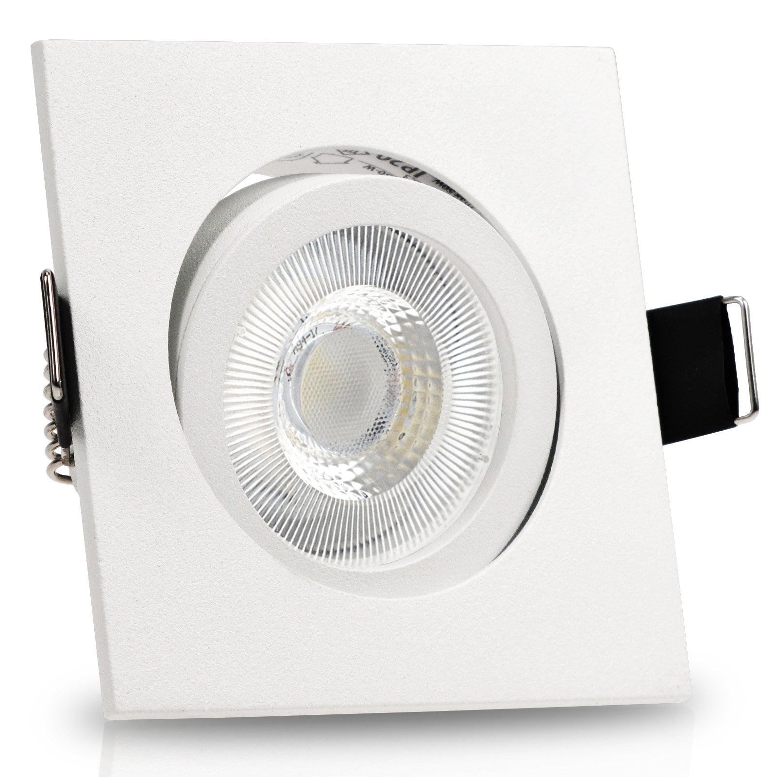 LED Einbaustrahler 230V Set Bianco GU10 7W CRI 95+ Weiß, eckig, geschwenkt