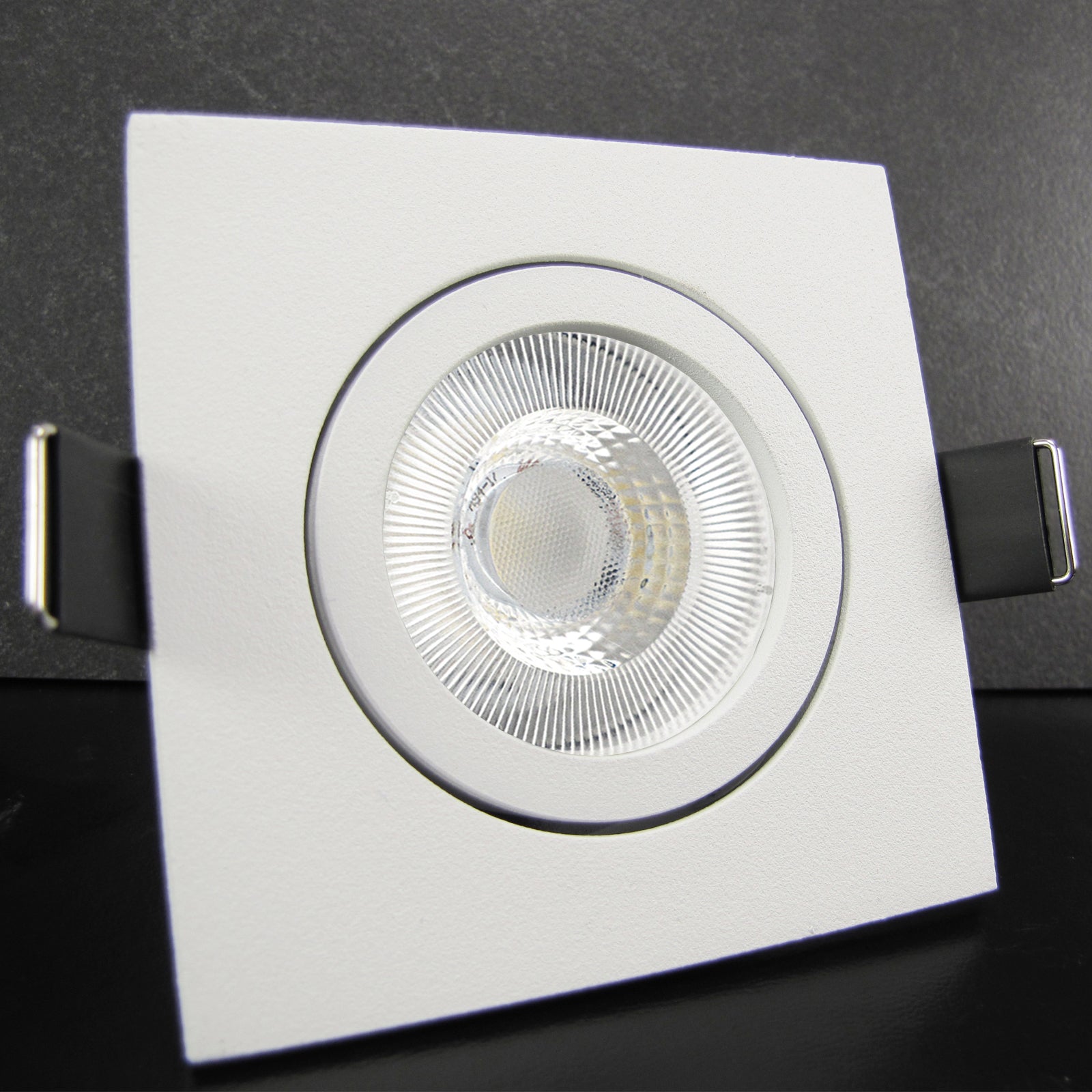 LED Einbaustrahler 230V Set Bianco GU10 7W CRI 95+ Weiß, eckig, nicht geschwenkt