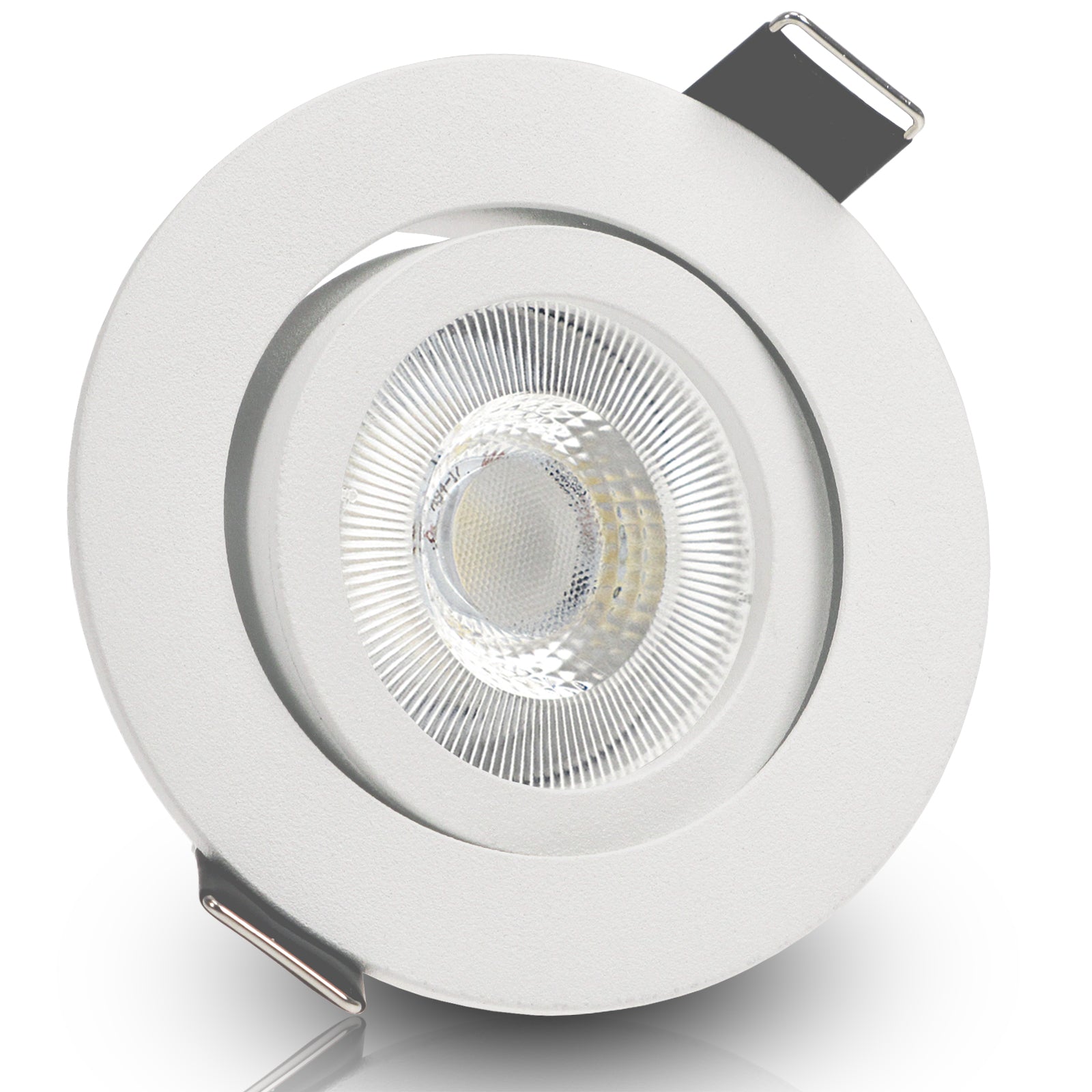 LED Einbaustrahler 230V Set Bianco GU10 7W CRI 95+ Weiß, rund, geschwenkt