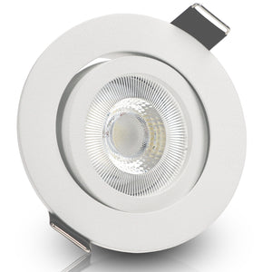 LED Einbaustrahler 230V Set Bianco GU10 7W CRI 95+ Weiß, rund, geschwenkt