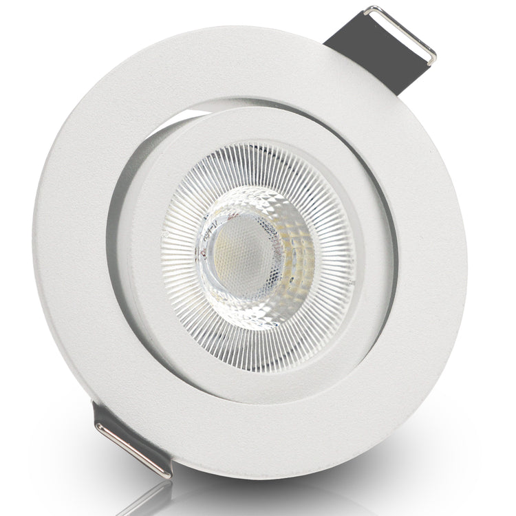 LED Einbaustrahler 230V Set Bianco GU10 7W CRI 95+ Weiß, rund, geschwenkt