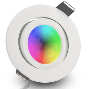 LED Einbaustrahler 230V Bianco GU10 Smart 4,7W RGBW - Weiß rund schwenkbar 
