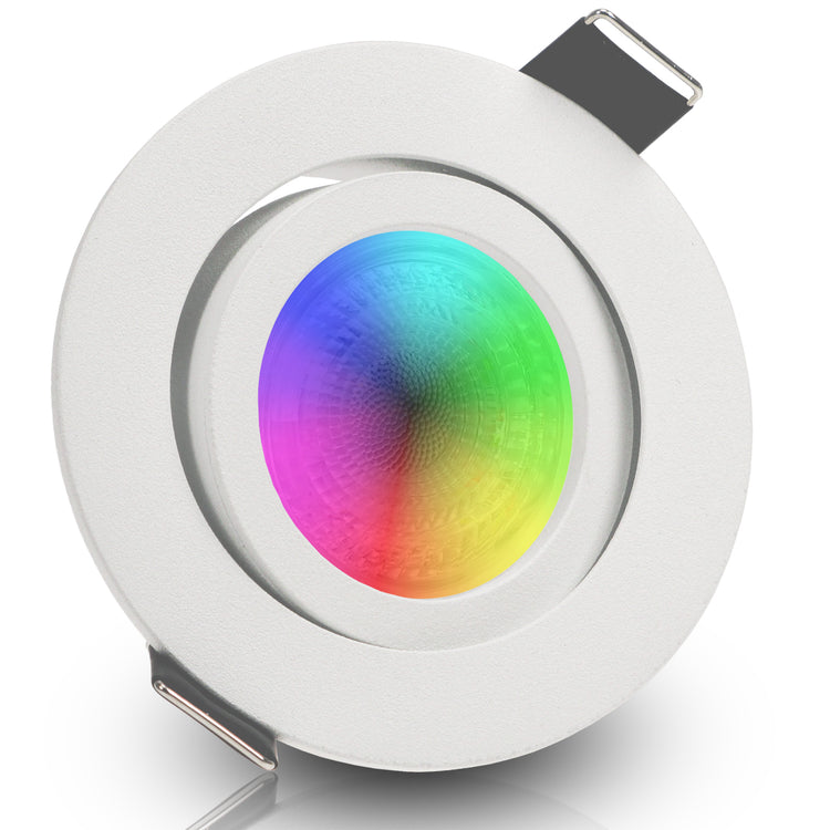 LED Einbaustrahler 230V Bianco GU10 Smart 4,7W RGBW - Weiß rund schwenkbar 
