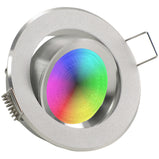 LED Einbaustrahler 230V Binaro GU10 Smart 4,5W RGBW - Silber Alu rund schwenkbar 