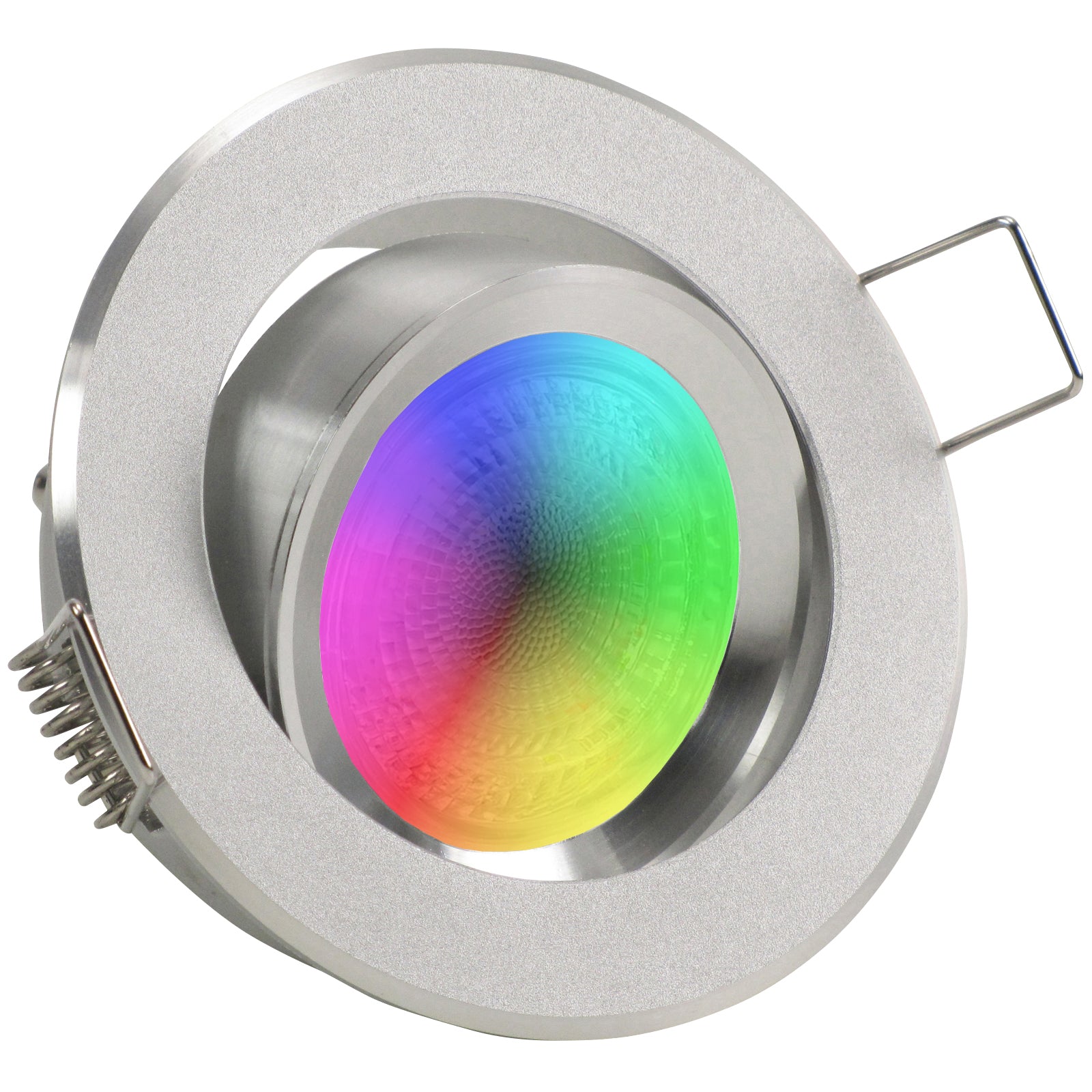 LED Einbaustrahler 230V Binaro GU10 Smart 4,7W RGBW - Silber Alu rund schwenkbar