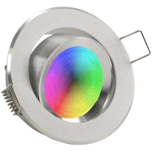 LED Einbaustrahler 230V Binaro GU10 Smart 4,7W RGBW - Silber Alu rund schwenkbar