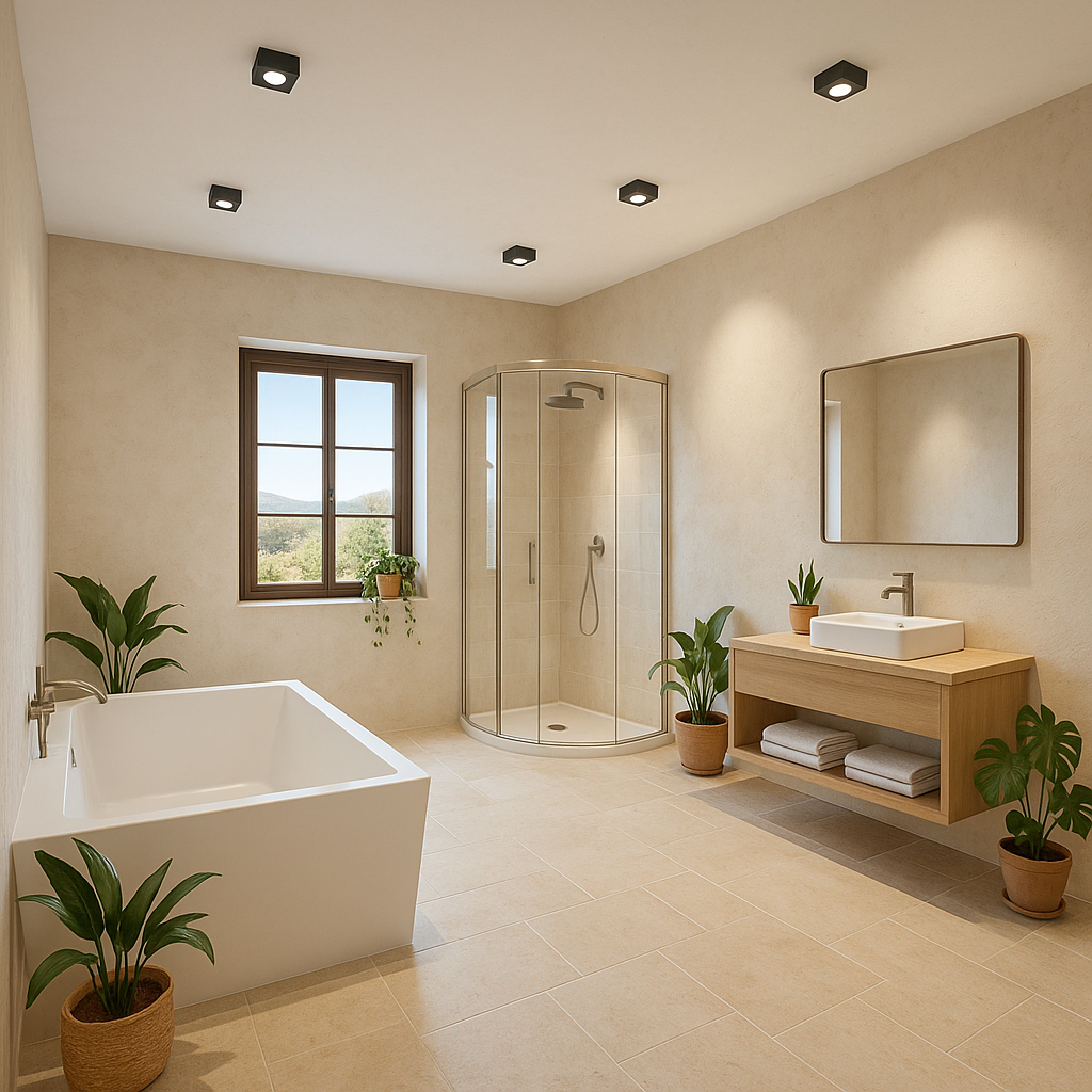LED Aufbaustrahler im Badezimmer