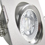 LED Einbaustrahler 230V Canto mit GU10 7W stufenlos dimmbar - Silber Alu eckig schwenkbar 