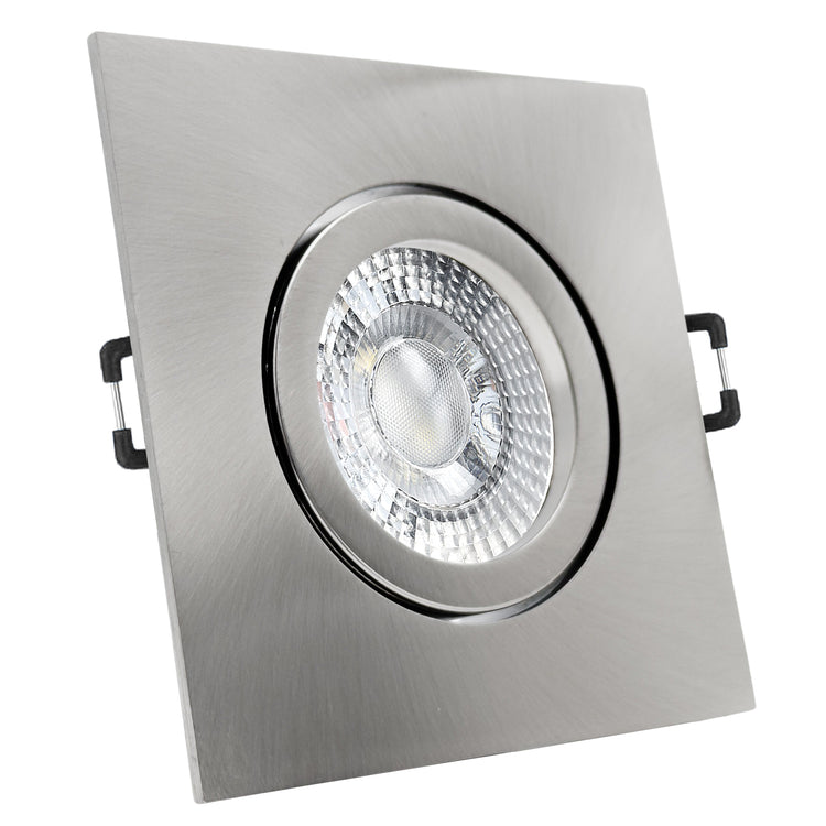 Einbaurahmen Carree-C Edelstahl mit Leuchtmittel nicht geschwenkt