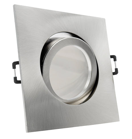 Einbaurahmen Carree-C Edelstahl mit Leuchtmittel nicht geschwenkt