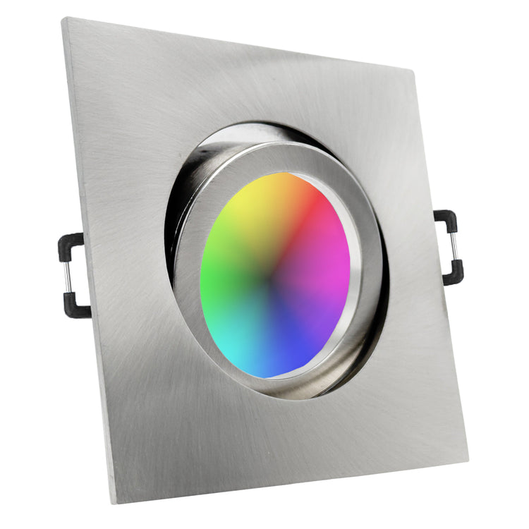 Einbaurahmen Carree-C Edelstahl mit RGB Leuchtmittel geschwenkt