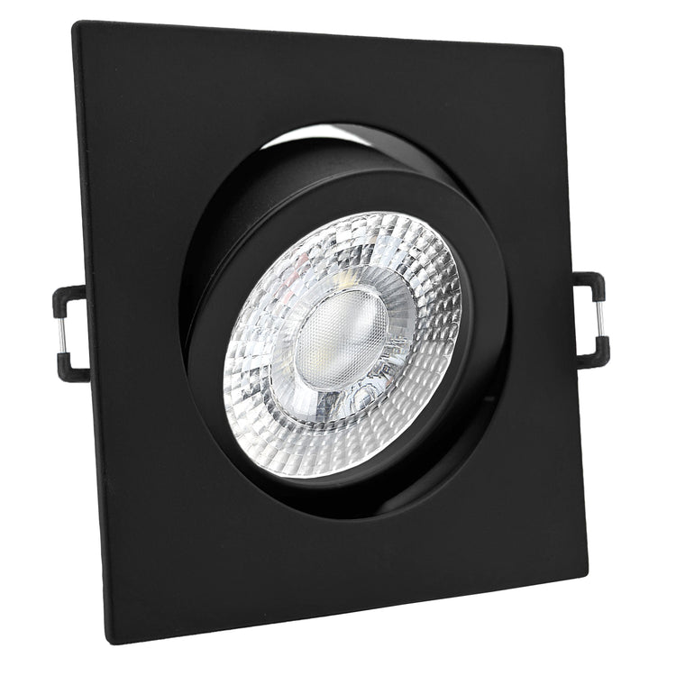 Einbaurahmen Carree-C Schwarz mit Leuchtmittel geschwenkt