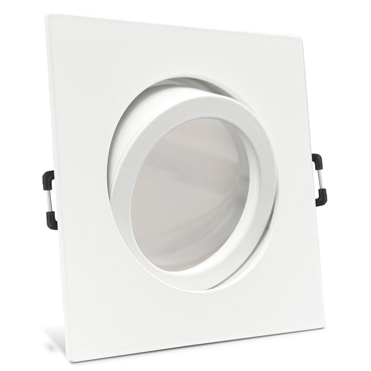 Einbaurahmen Carree-C eckig Weiß mit Leuchtmittel geschwenkt