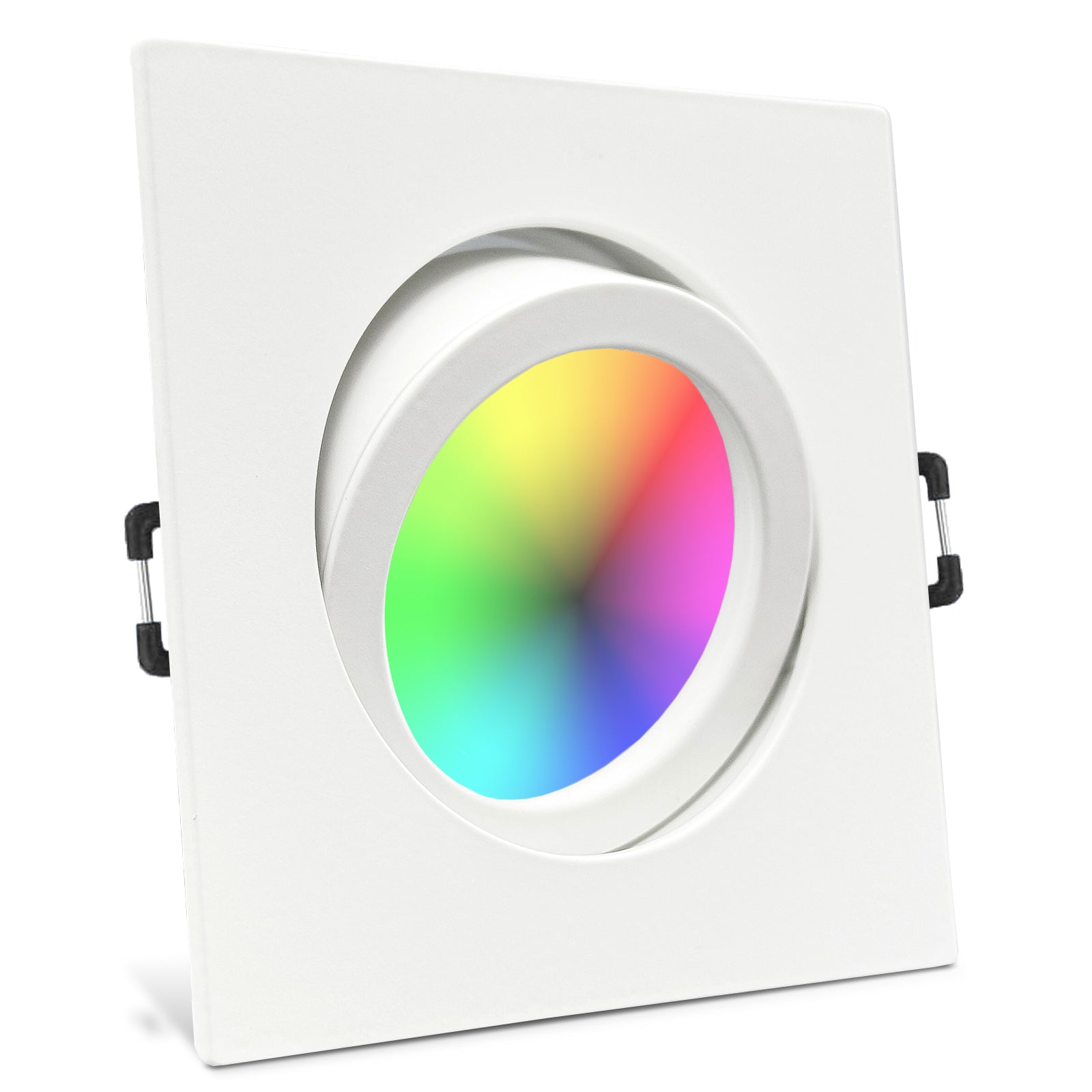 Einbaurahmen Carree-C eckig Weiß mit Leuchtmittel RGB geschwenkt