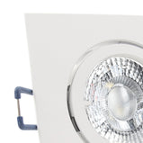LED Einbaustrahler 230V Carree mit GU10 7W stufenlos dimmbar - Weiß eckig schwenkbar 