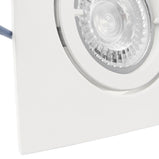 LED Einbaustrahler 230V Carree mit GU10 7W stufenlos dimmbar - Weiß eckig schwenkbar 