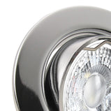 LED Einbaustrahler 230V Decora mit GU10 7W stufenlos dimmbar - Chrom glänzend rund schwenkbar 