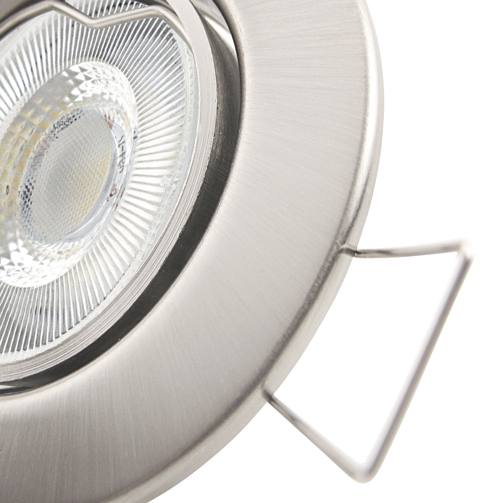 LED Einbaustrahler 230V Set Decora GU10 7W CRI 95+ Edelstahl gebürstet, rund, nicht geschwenkt 
