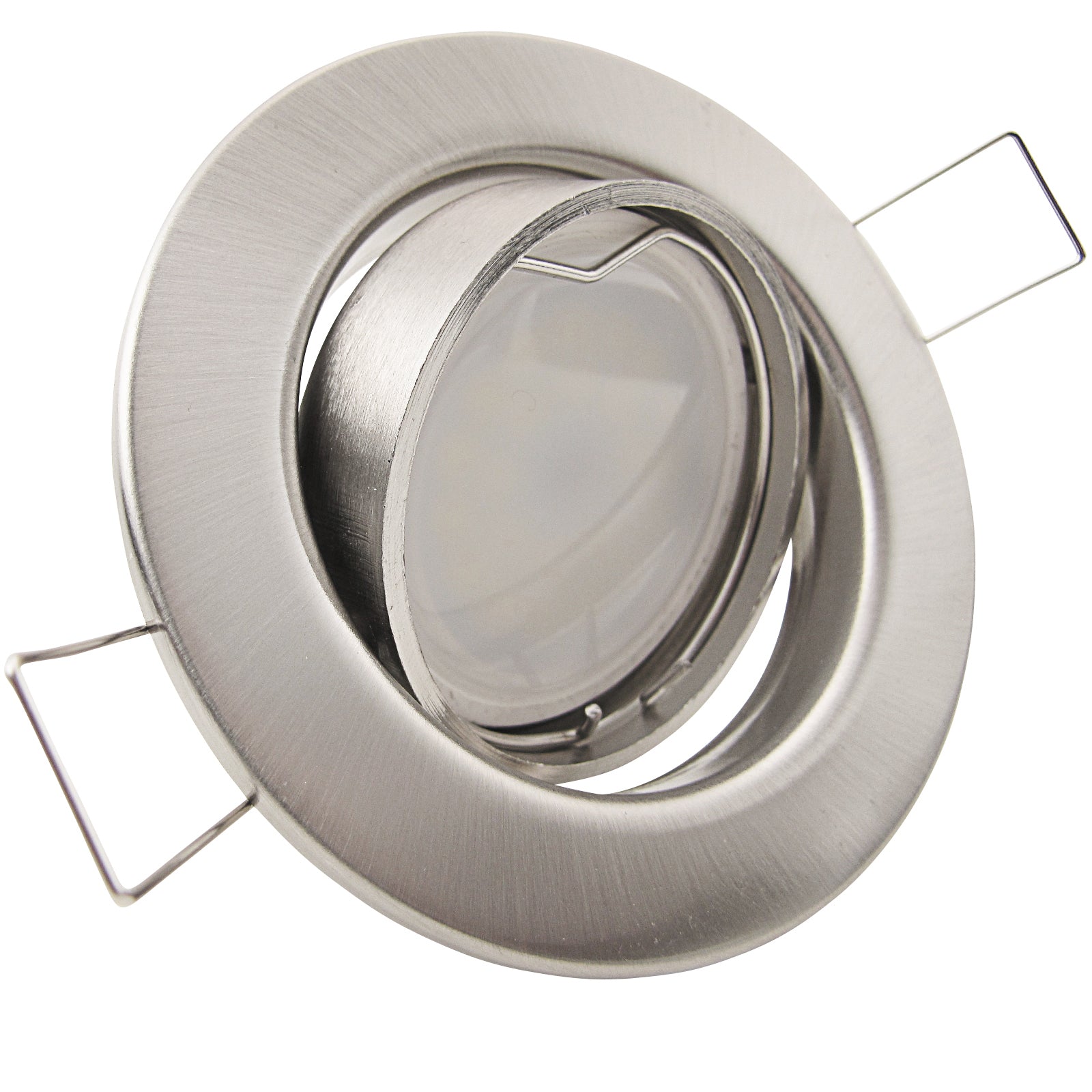 LED Einbaustrahler 230V Decora GU10 Smart 4,7W RGBW - Edelstahl Optik gebürstet rund schwenkbar 