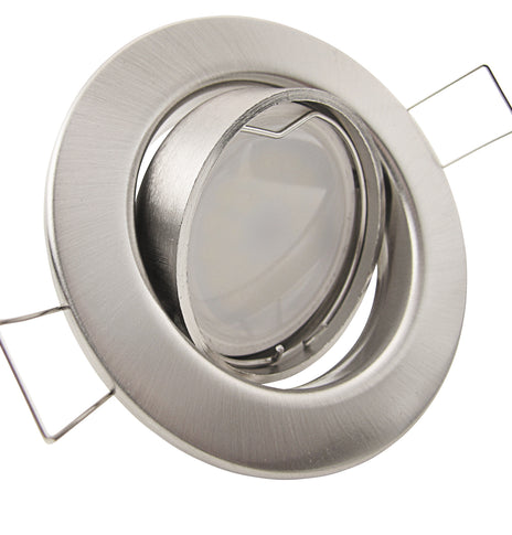 LED Einbaustrahler 230V Decora GU10 Smart 4,7W RGBW -  Edelstahl Optik gebürstet rund schwenkbar 