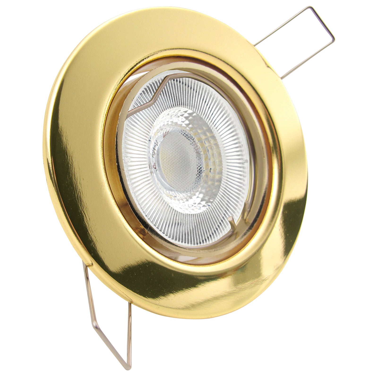 LED Einbaustrahler 230V Set Decora GU10 7W CRI 95+ Gold Messing, rund, nicht geschwenkt