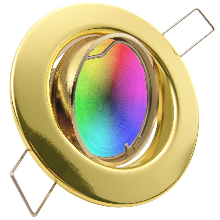 LED Einbaustrahler 230V Decora GU10 Smart 4,7W RGBW - Gold / Messing rund schwenkbar 