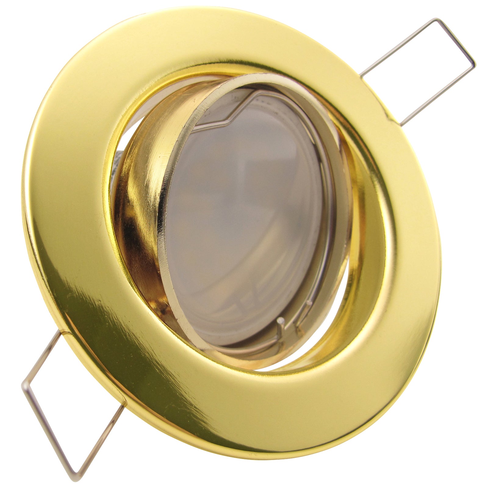 LED Einbaustrahler 230V Decora inkl. GU10 9W Spot - Gold Messing, rund, schwenkbar 