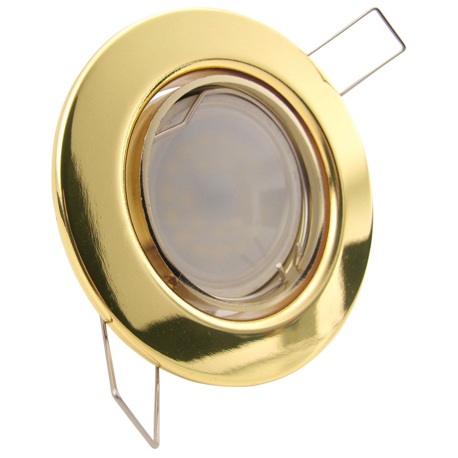 LED Einbaustrahler 230V Decora inkl. GU10 9W Spot - Gold Messing, rund, schwenkbar 