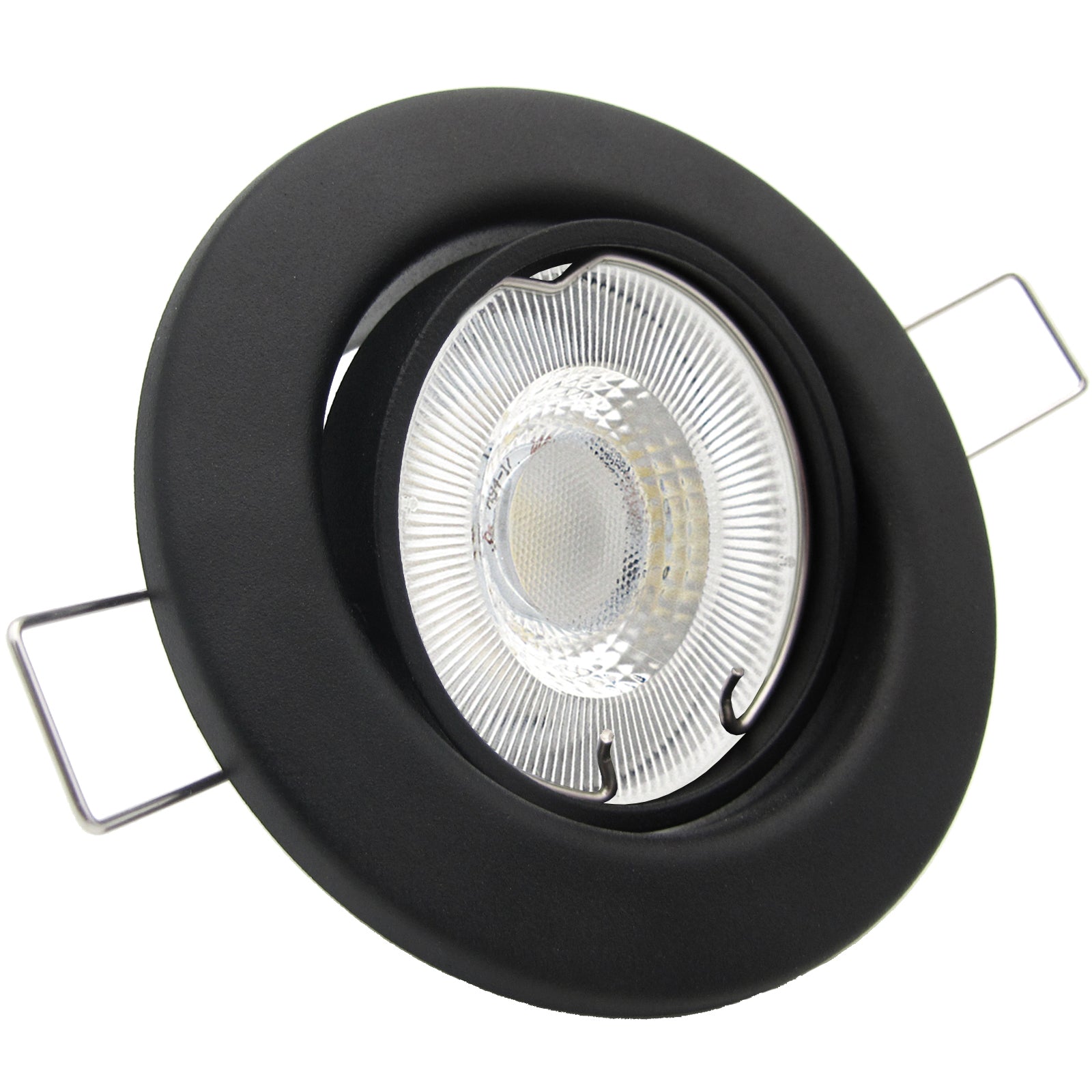 LED Einbaustrahler 230V Set Decora GU10 7W CRI 95+ Schwarz, rund, geschwenkt