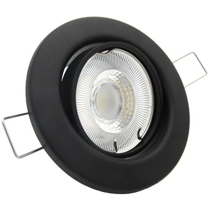 LED Einbaustrahler 230V Set Decora GU10 7W CRI 95+ Schwarz, rund, geschwenkt