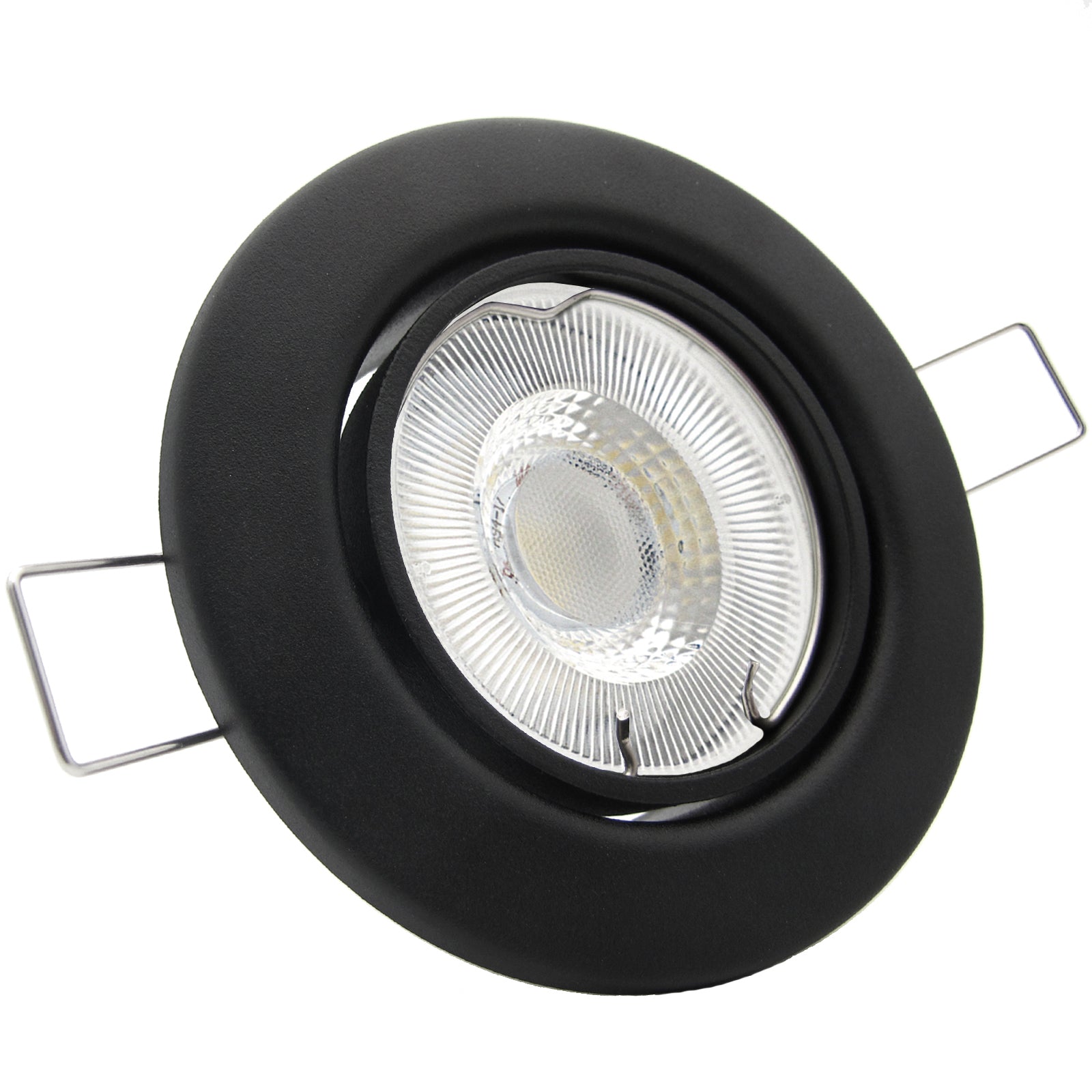 LED Einbaustrahler 230V Set Decora GU10 7W CRI 95+ Schwarz, rund, nicht geschwenkt