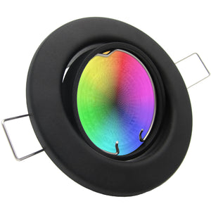 LED Einbaustrahler 230V Decora GU10 Smart 4,7W RGBW - Schwarz rund schwenkbar 