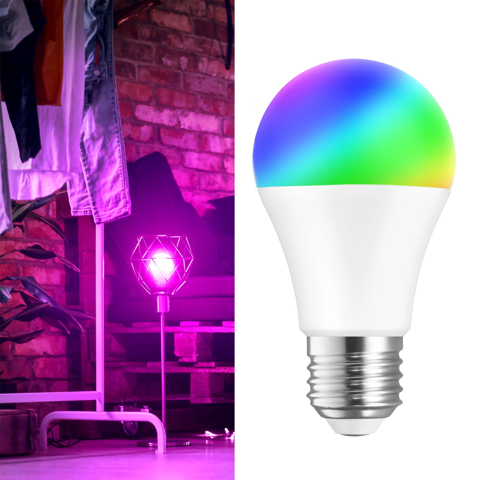 LED 230V 13W E27 Smart RGBW dimmbar WiFi Bluetooth Alexa & Google - Anwendung