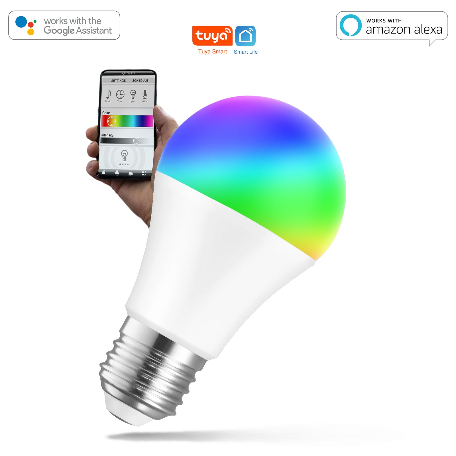 LED 230V 13W E27 Smart RGBW dimmbar WiFi Bluetooth Alexa & Google - Tuya und Smart Life App