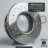Einbaustrahler IP65 V2 Chrom rund ohne Leuchtmittel mit Wassereffekt