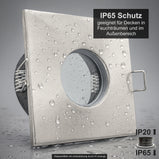 Einbaustrahler IP65 V2 Edelstahl gebürstet eckig ohne Leuchtmittel mit Wassereffekt